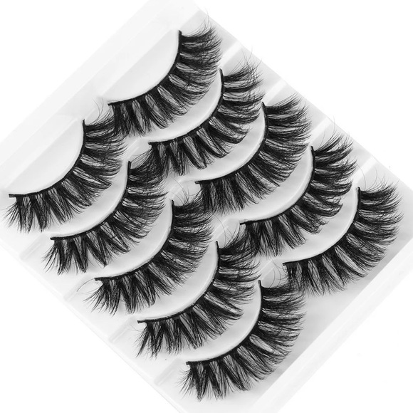 NEW! 5 PAIR HANDMADE MINK THICK WISPY FALSE LASHES - Picture 3 of 6